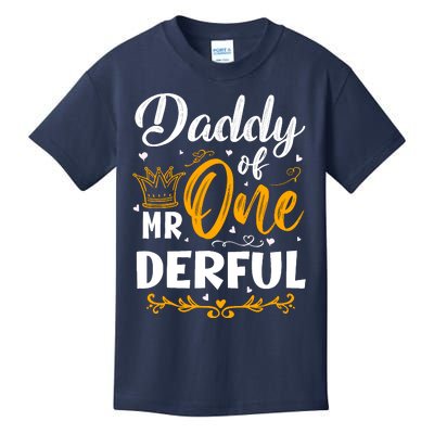 Daddy Of Mr One Derful 1st Birthday Party First Onederful Kids T-Shirt