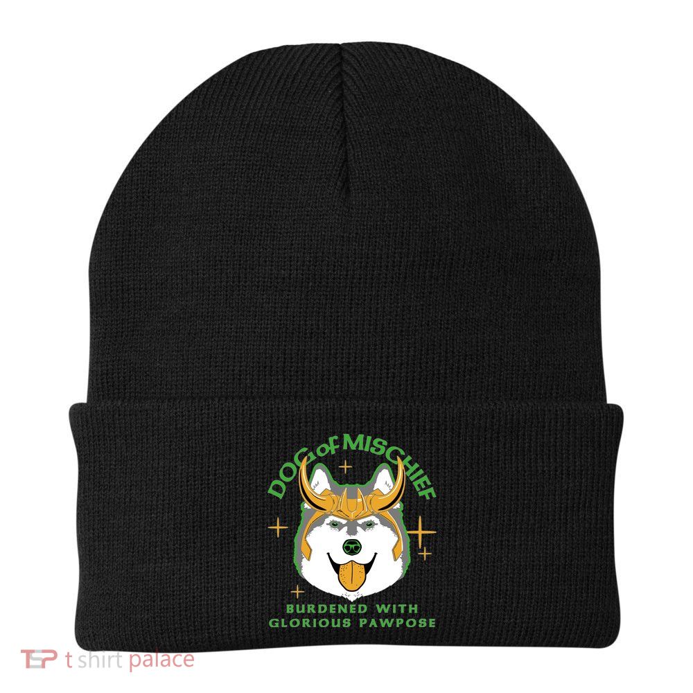 Dog Of Mischief Knit Cap Winter Beanie