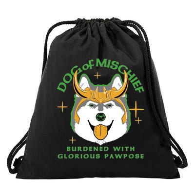 Dog Of Mischief Drawstring Bag