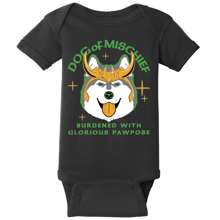 Dog Of Mischief Baby Bodysuit