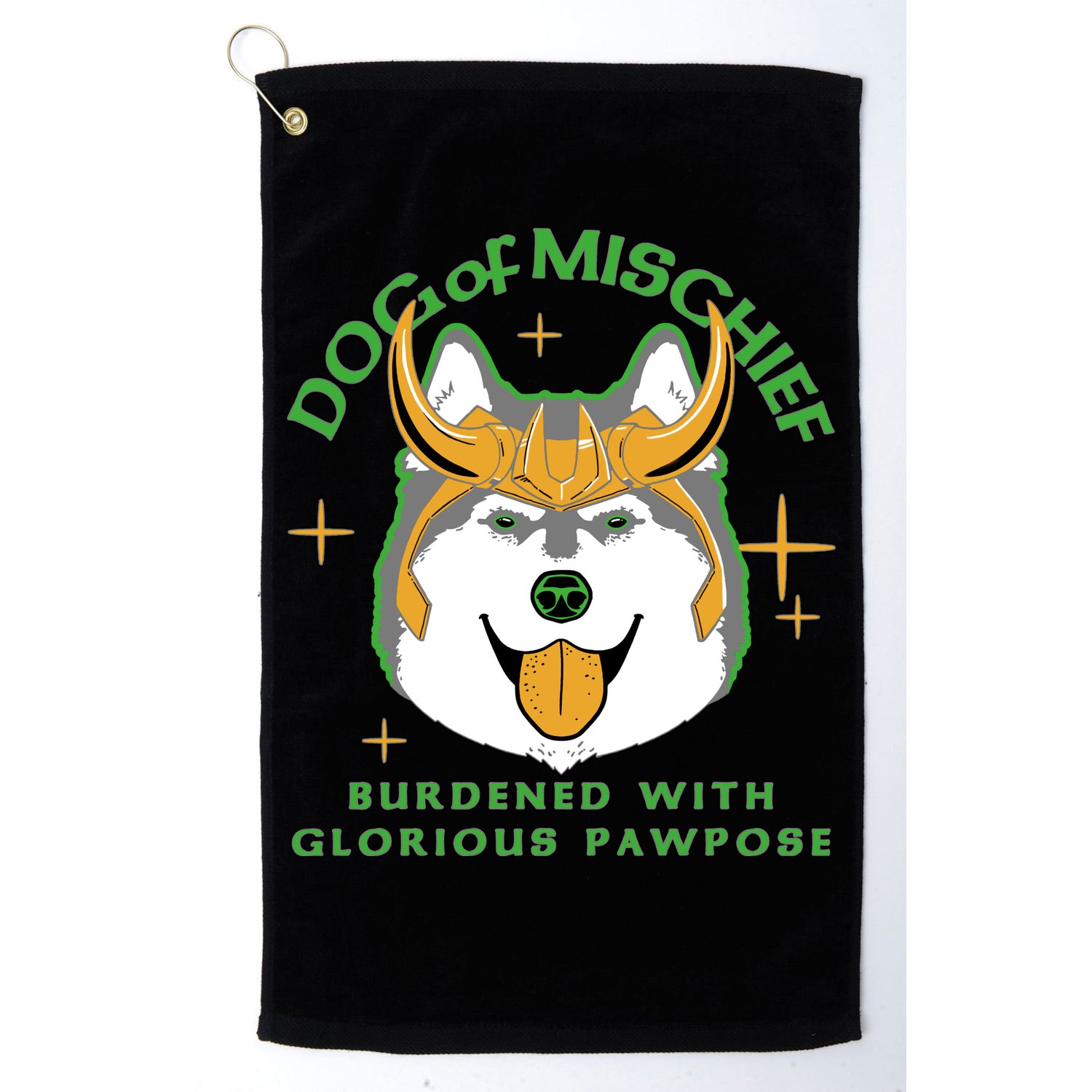 Dog Of Mischief Golf Towel