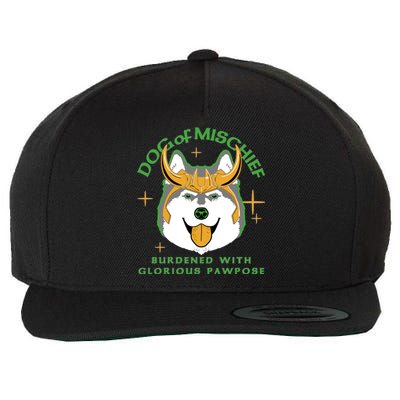 Dog Of Mischief Wool Snapback Cap