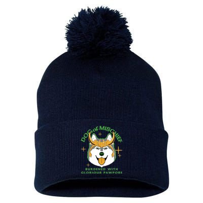 Dog Of Mischief Pom Pom 12in Knit Beanie