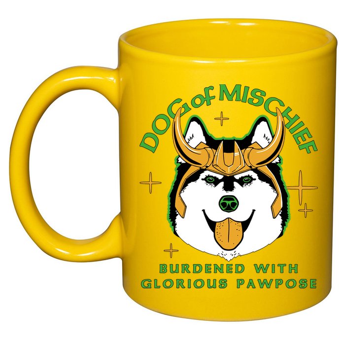 Dog Of Mischief 11oz C Handle Ceramic Mug