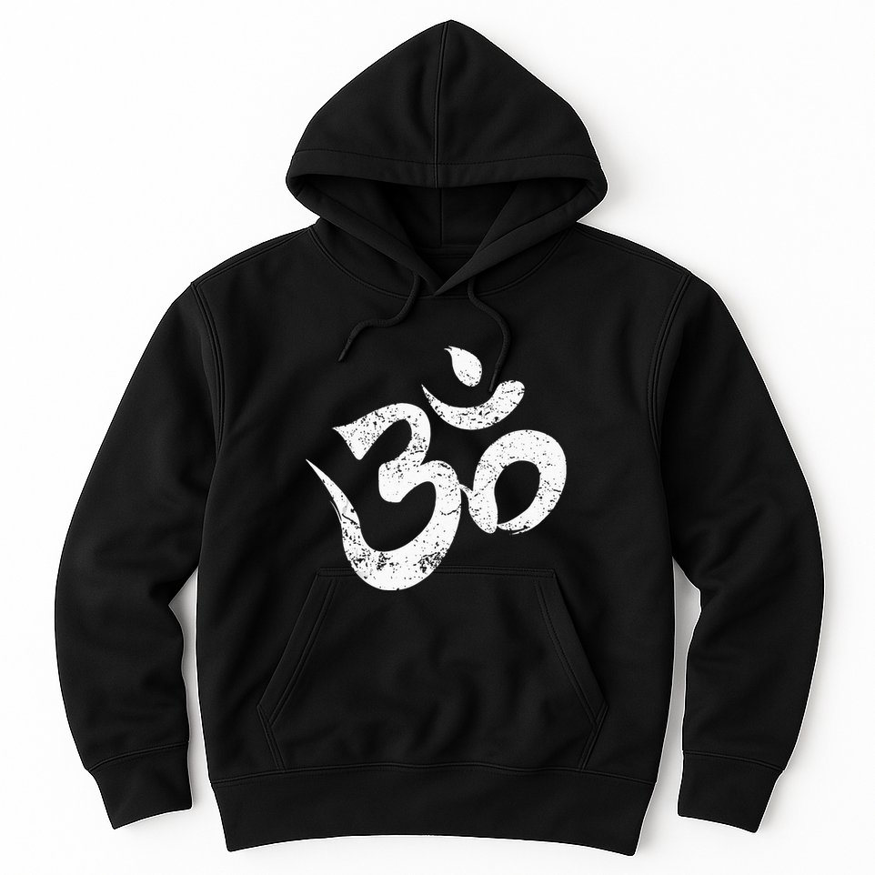 Distressed Om Meditation Spiritual Indian Yoga Symbol Om Hoodie