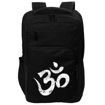Distressed Om Meditation Spiritual Indian Yoga Symbol Om Impact Tech Backpack