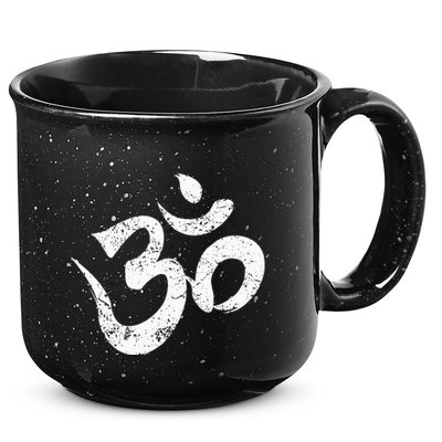 Distressed Om Meditation Spiritual Indian Yoga Symbol Om 15oz Campfire Ceramic Mug