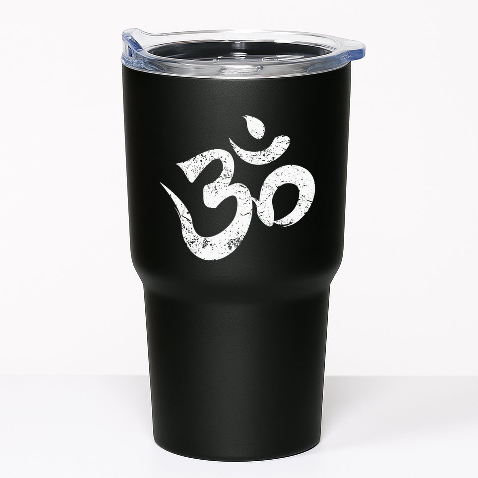 Distressed Om Meditation Spiritual Indian Yoga Symbol Om Tumbler