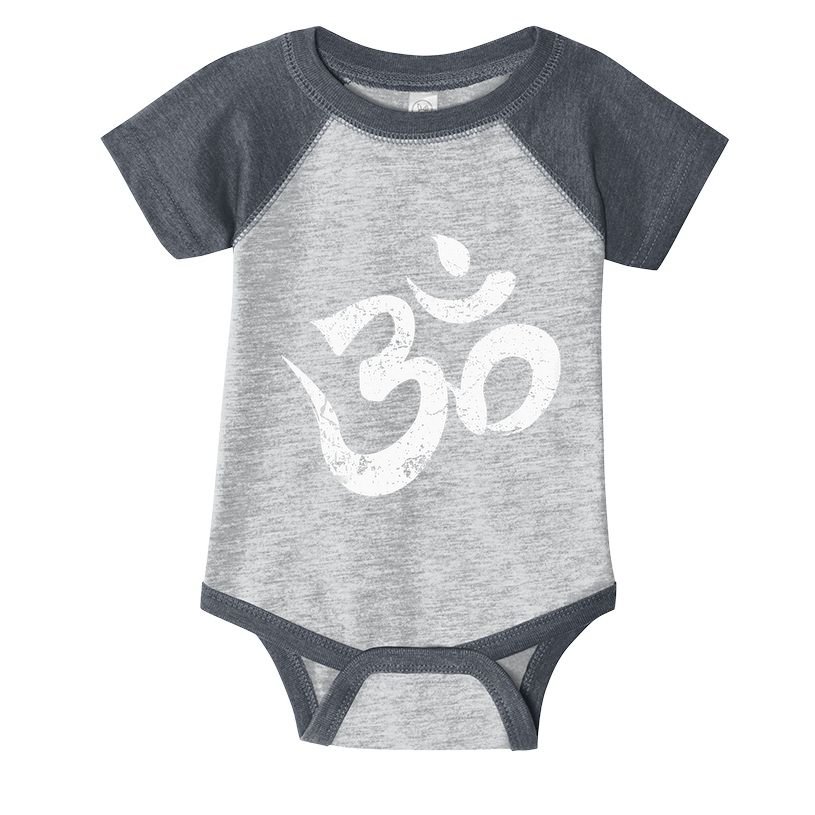 Distressed Om Meditation Spiritual Indian Yoga Symbol Om Infant Baby Jersey Bodysuit