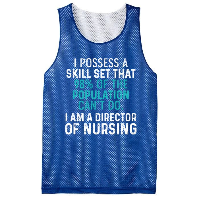 Director Of Nursing Skill Set Rn Nurse Funny Gift Mesh Reversible Basketball Jersey Tank