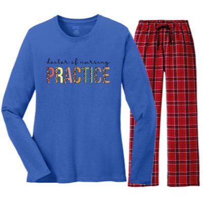 Doctor Of Nursing Practice Leopard Dnp Gift Women's Long Sleeve Flannel Pajama Set 