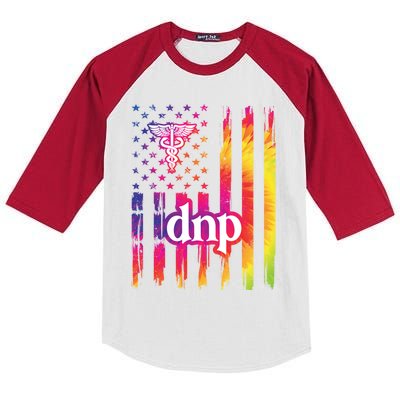 Doctor Of Nursing Practice Us Flag Gift Kids Colorblock Raglan Jersey