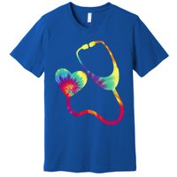 Doctor Or Nurse Stethoscope Colorful Rainbow Tie Dye Gift Premium T-Shirt