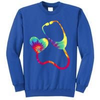 Doctor Or Nurse Stethoscope Colorful Rainbow Tie Dye Gift Tall Sweatshirt