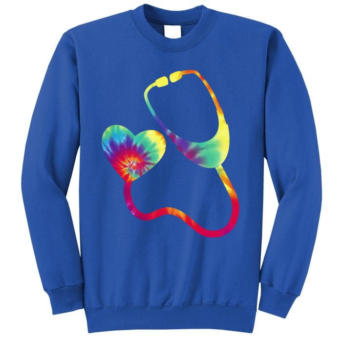 Doctor Or Nurse Stethoscope Colorful Rainbow Tie Dye Gift Tall Sweatshirt