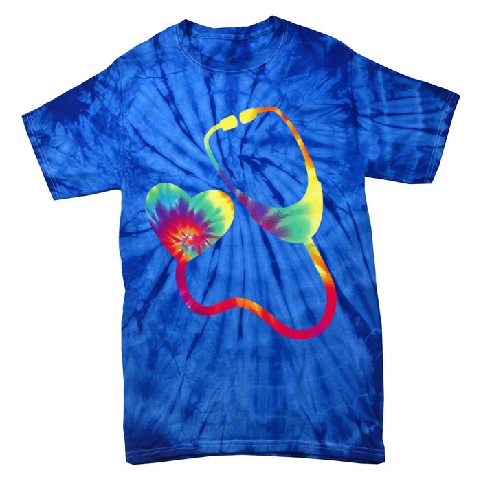 Doctor Or Nurse Stethoscope Colorful Rainbow Tie Dye Gift Tie-Dye T-Shirt