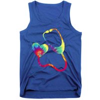 Doctor Or Nurse Stethoscope Colorful Rainbow Tie Dye Gift Tank Top