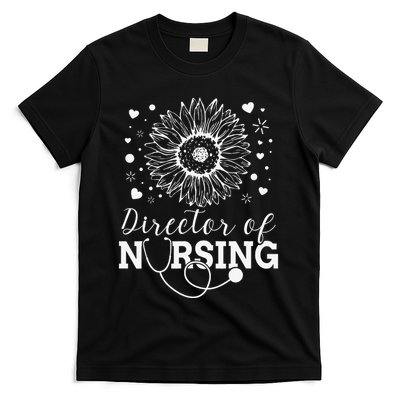 Director of Nursing Sunflower Stethoscope T-Shirt