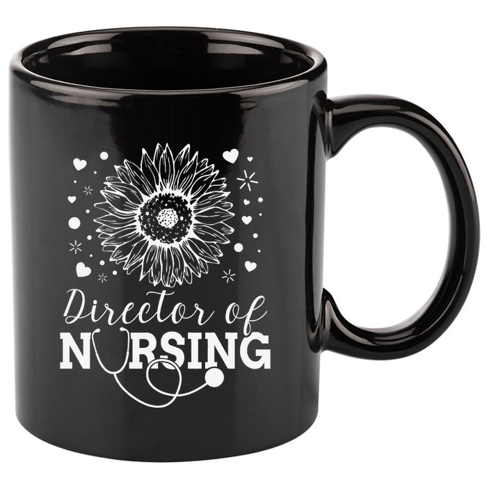 Director of Nursing Sunflower Stethoscope 11oz C Handle Ceramic Mug