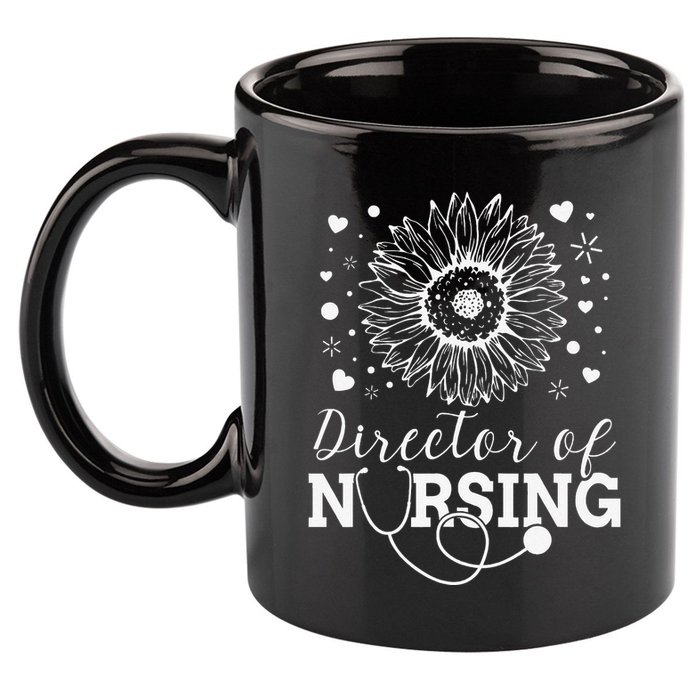 Director of Nursing Sunflower Stethoscope 11oz C Handle Ceramic Mug