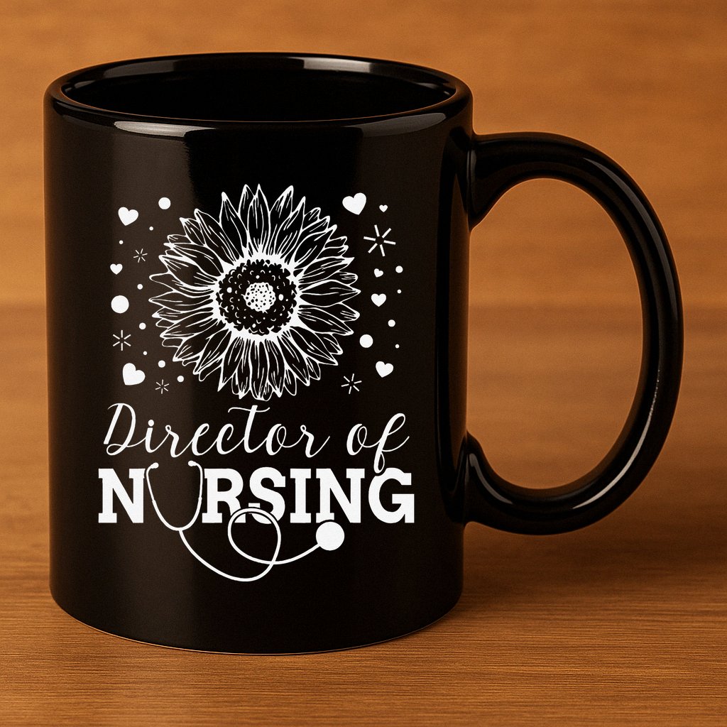 Director of Nursing Sunflower Stethoscope 11oz C Handle Ceramic Mug