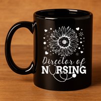 Director of Nursing Sunflower Stethoscope 11oz C Handle Ceramic Mug