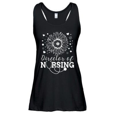 Director of Nursing Sunflower Stethoscope Ladies Essential Flowy Tank