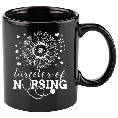 Director of Nursing Sunflower Stethoscope 11oz C Handle Ceramic Mug
