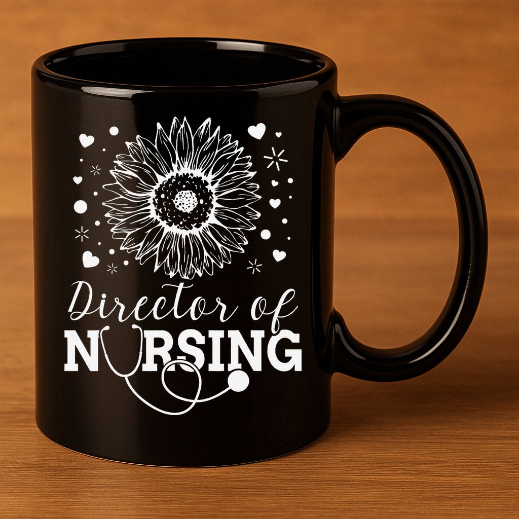 Director of Nursing Sunflower Stethoscope 11oz C Handle Ceramic Mug