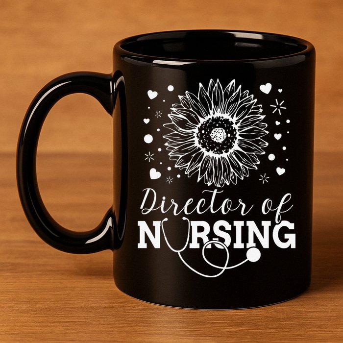 Director of Nursing Sunflower Stethoscope 11oz C Handle Ceramic Mug
