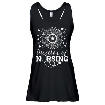 Director of Nursing Sunflower Stethoscope Ladies Essential Flowy Tank