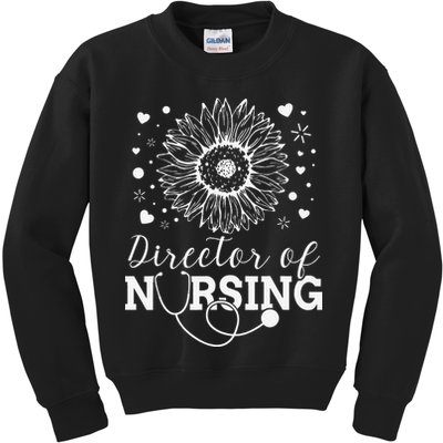 Director of Nursing Sunflower Stethoscope Kids Sweatshirt