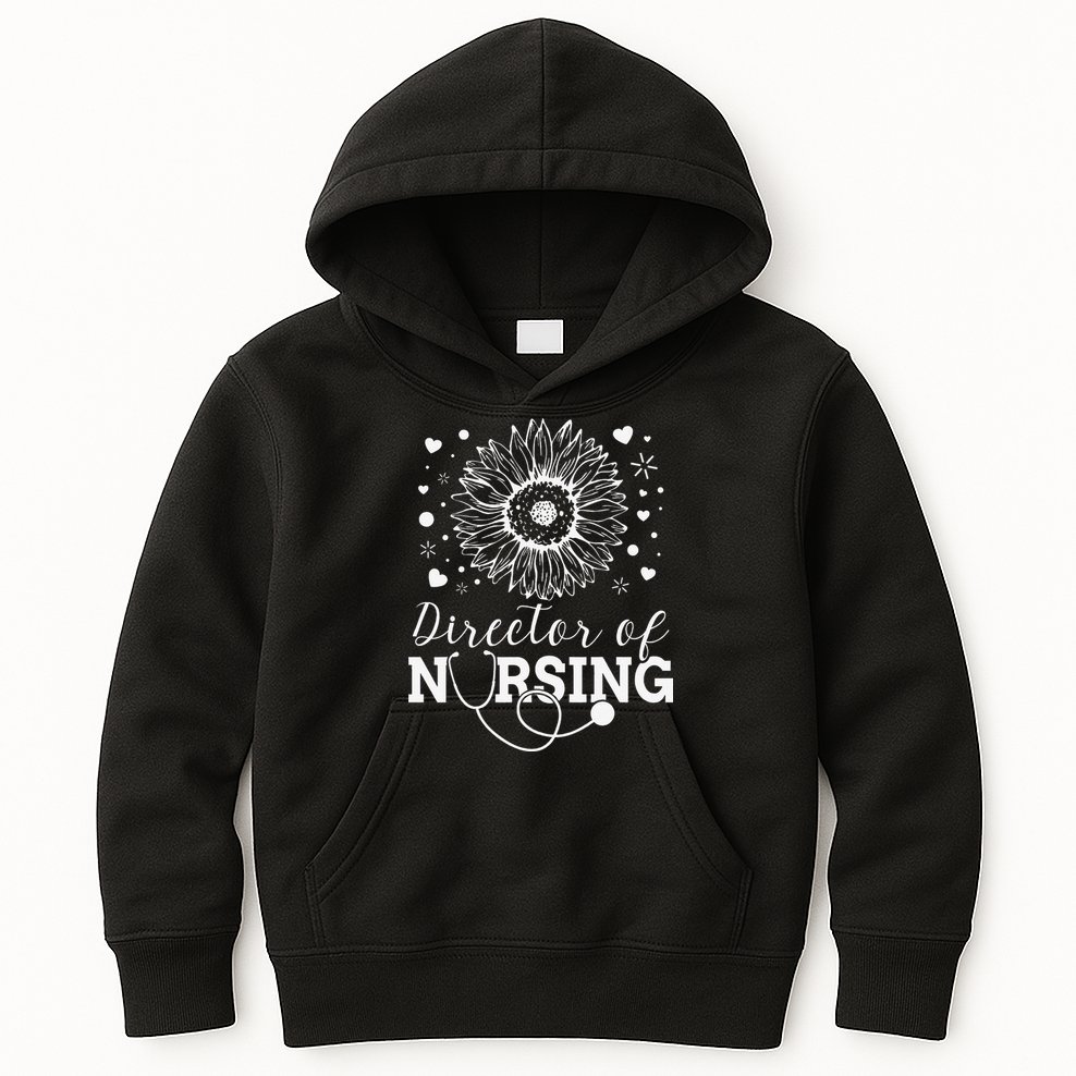 Director of Nursing Sunflower Stethoscope Kids Hoodie
