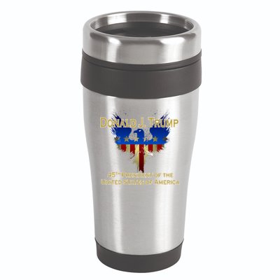 Donald J. Trump 45th President of the USA Eagle Splatter 16oz Travel Tumbler