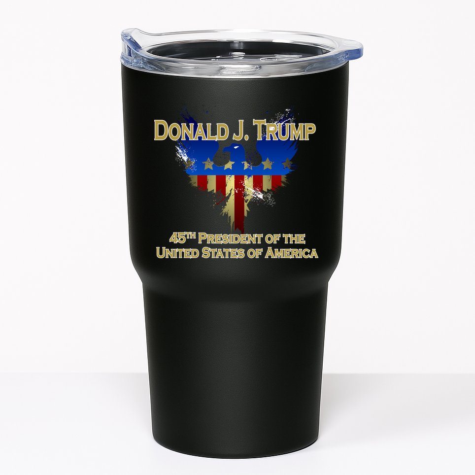 Donald J. Trump 45th President of the USA Eagle Splatter Tumbler