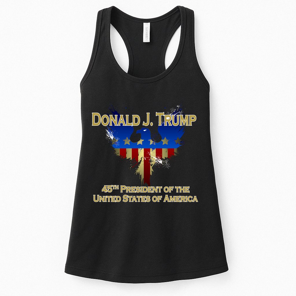 Donald J. Trump 45th President of the USA Eagle Splatter Womens Tank Top