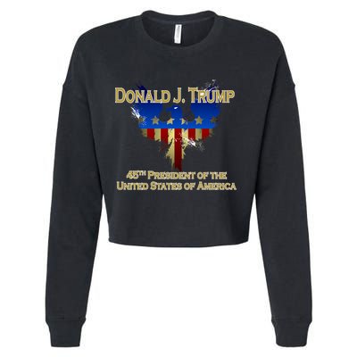 Donald J. Trump 45th President of the USA Eagle Splatter Cropped Pullover Crew