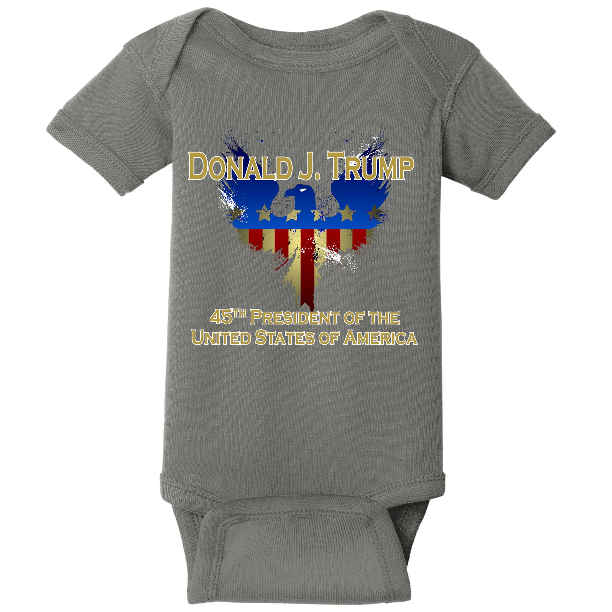 Donald J. Trump 45th President of the USA Eagle Splatter Baby Bodysuit