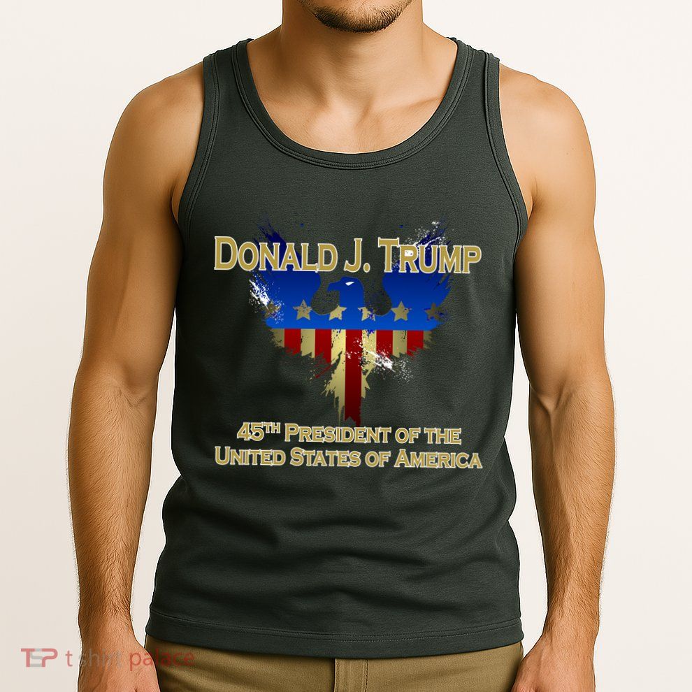 Donald J. Trump 45th President of the USA Eagle Splatter Tank Top