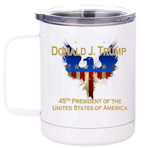 Donald J. Trump 45th President of the USA Eagle Splatter 12 oz Stainless Steel Tumbler Cup