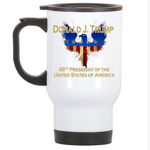 Donald J. Trump 45th President of the USA Eagle Splatter Stainless Steel Travel Mug