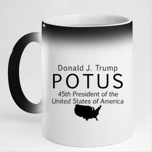 Donald J. Trump POTUS 45th President of The USA 11oz Black Color Changing Mug