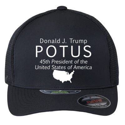 Donald J. Trump POTUS 45th President of The USA Flexfit Unipanel Trucker Cap