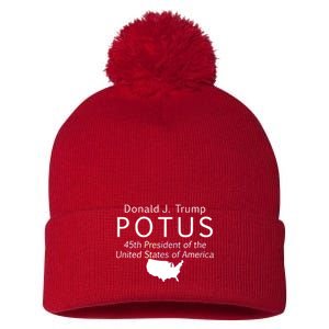 Donald J. Trump POTUS 45th President of The USA Pom Pom 12in Knit Beanie