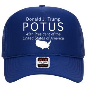 Donald J. Trump POTUS 45th President of The USA High Crown Mesh Back Trucker Hat