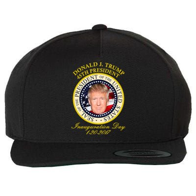 Donald J. Trump Presidential Seal Inauguration Wool Snapback Cap