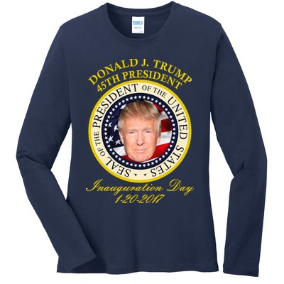 Donald J. Trump Presidential Seal Inauguration Ladies Long Sleeve Shirt