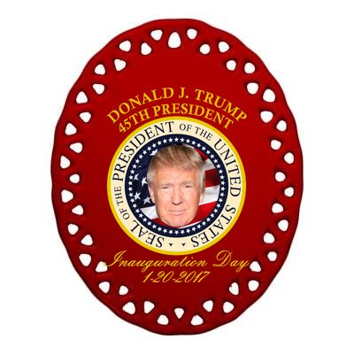 Donald J. Trump Presidential Seal Inauguration Ceramic Oval Ornament