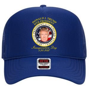 Donald J. Trump Presidential Seal Inauguration High Crown Mesh Back Trucker Hat