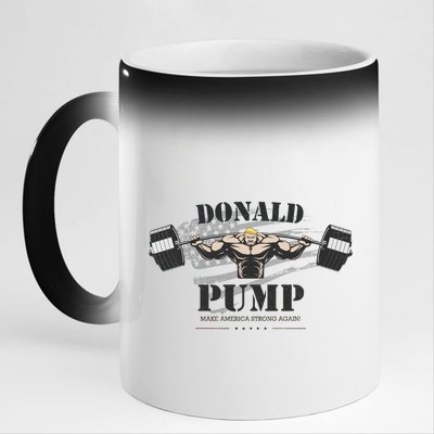  Donald Pump Make America Strong Again 11oz Black Color Changing Mug